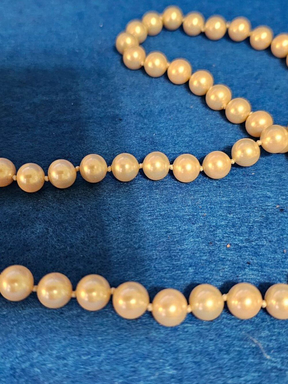 Signed Marvella 28" opera pearl necklace